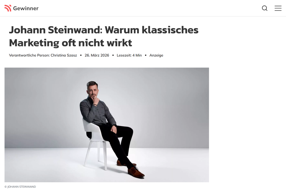 Bericht über Johann Steinwand auf gewinner.de