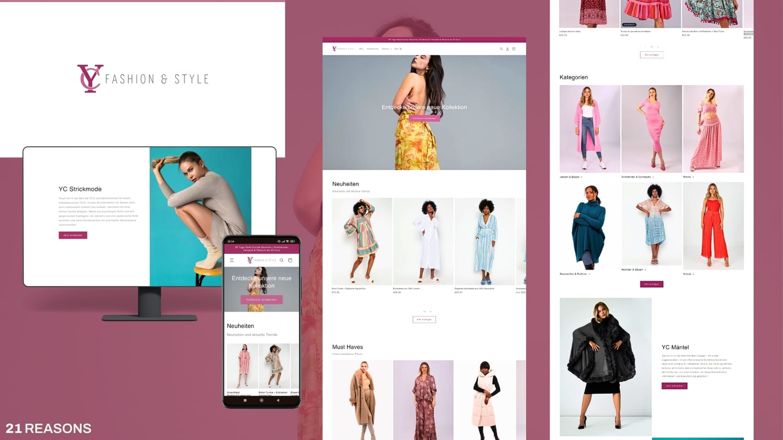 Verkaufsstarke Website für YC Fashion Style