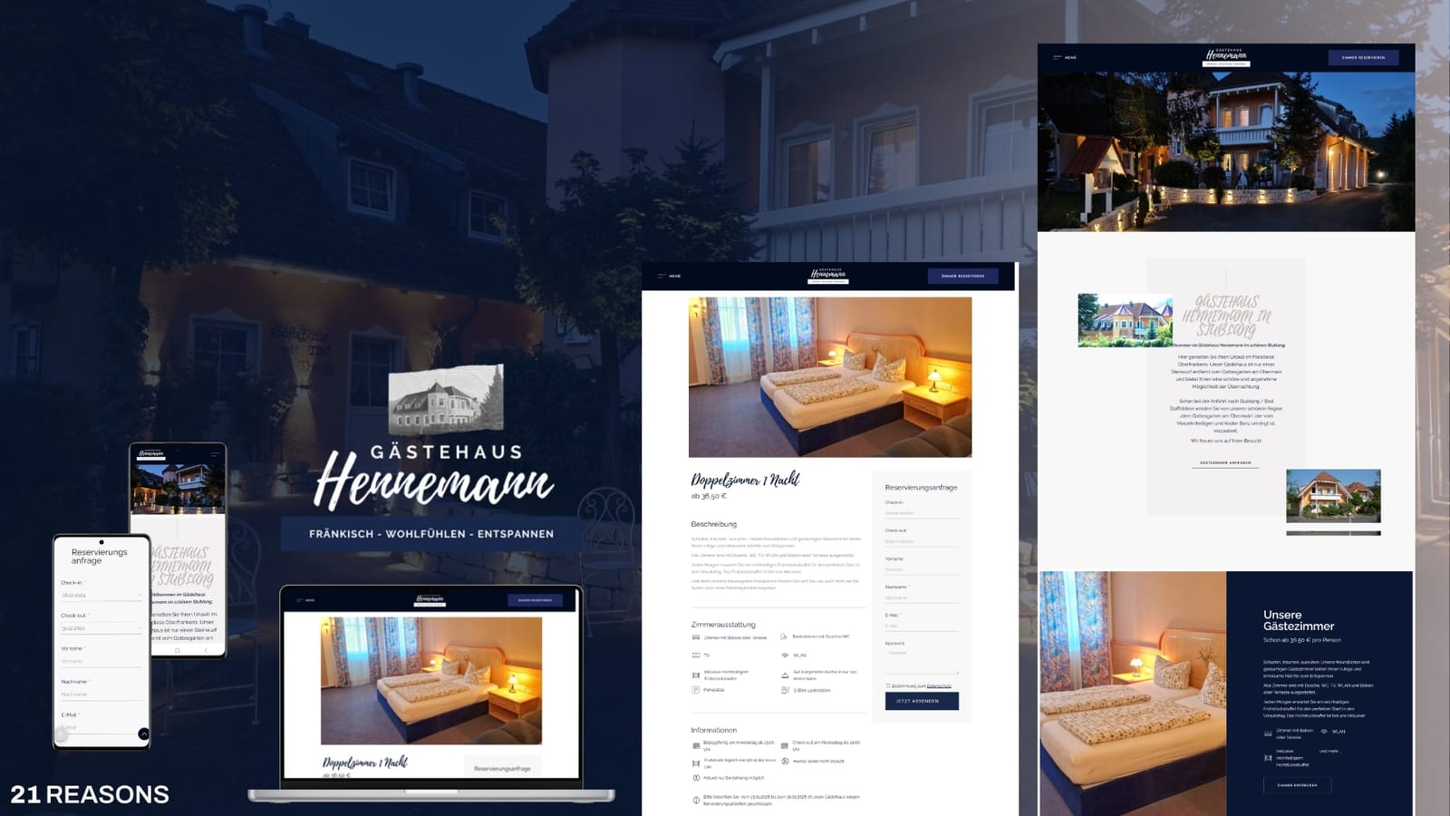 Verkaufsstarke Website für Gästehaus Hennemann