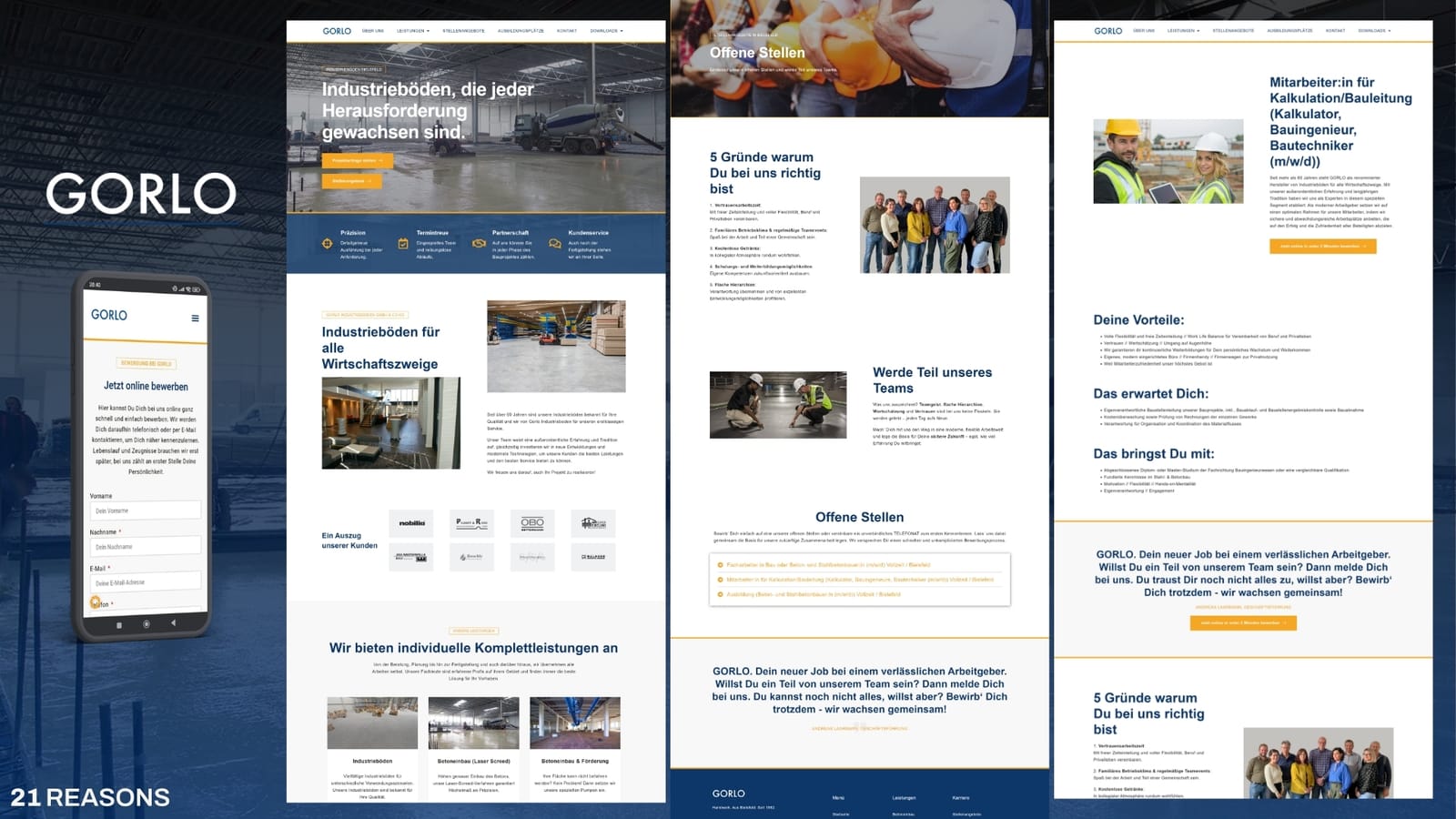 Verkaufsstarke Website für Gorlo Industrieboden GmbH & Co. KG